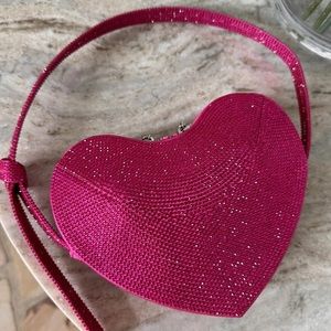 ZARA NEW WOMAN RHINESTONE HEART SHOULDER BAG FUCHSIA ALL SIZES REF: 6174/110